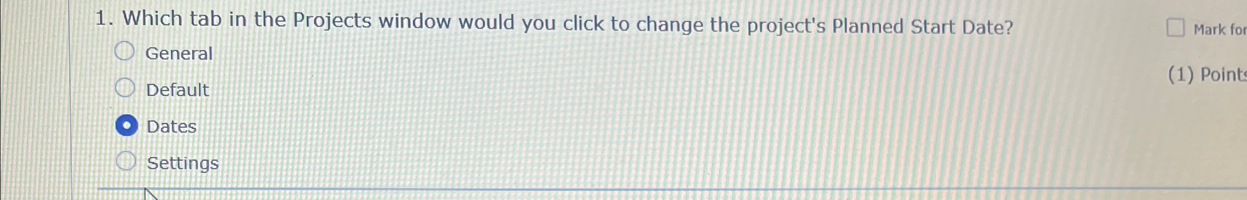  Which tab in the Projects window would you click to change