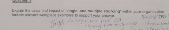  Explain the value and impact of 'single- and multiple sourcing' within