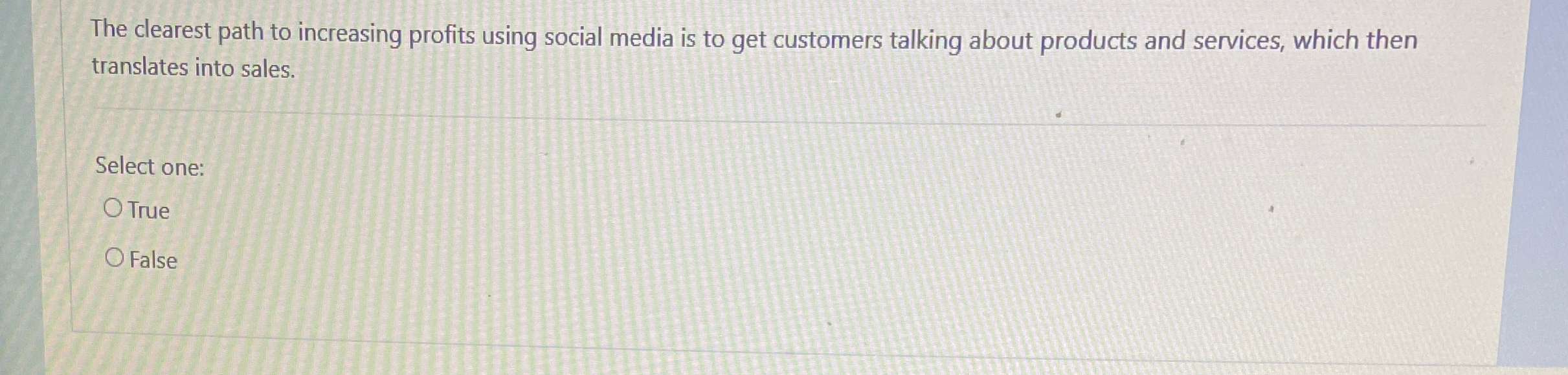  The clearest path to increasing profits using social media is to