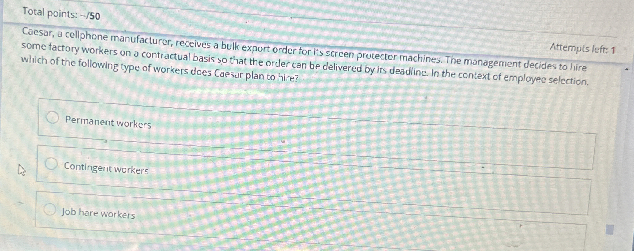  Total points: --/50 Caesar, a cellphone manufacturer, receives a bulk export