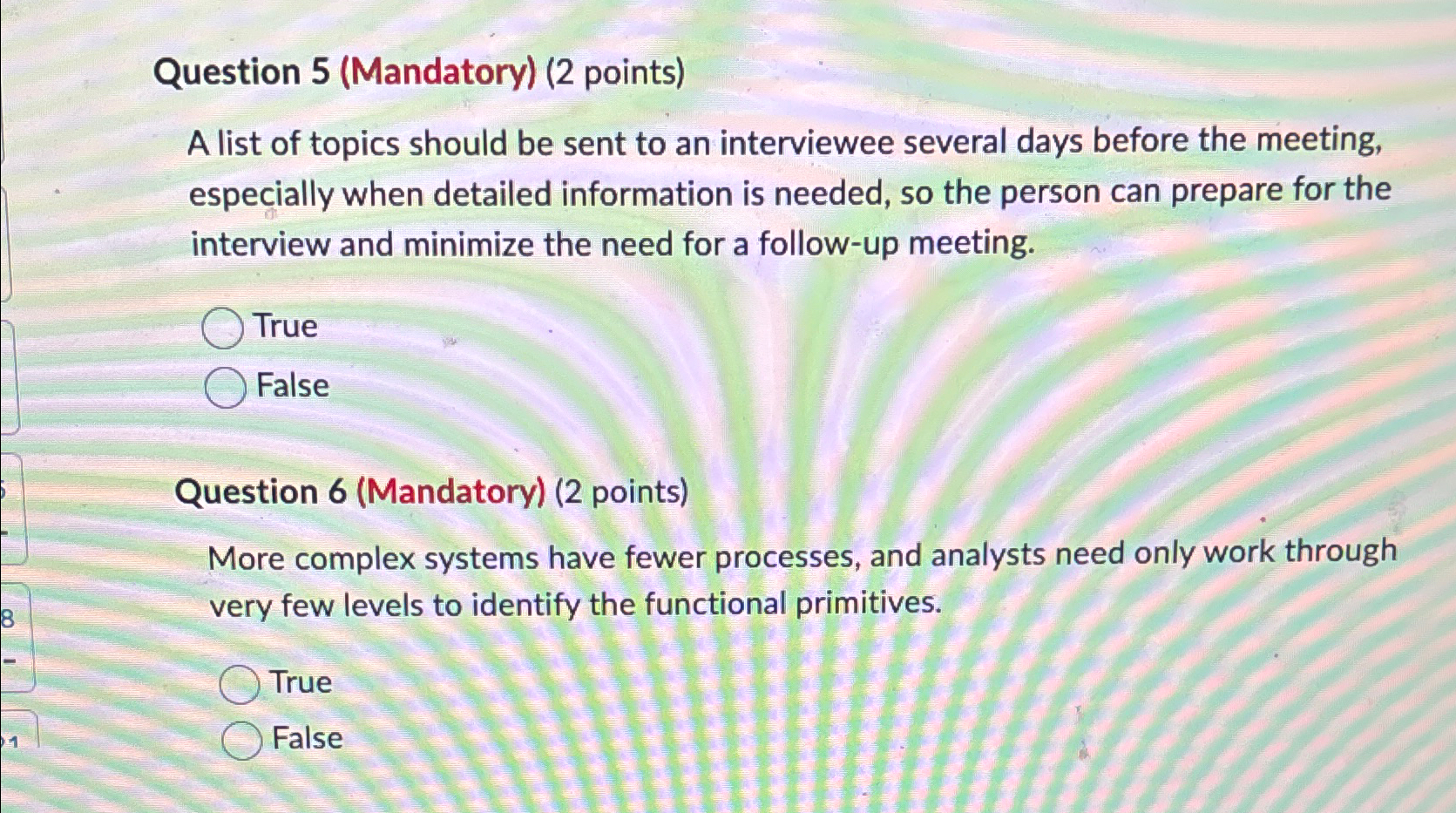  Question 5(Mandatory)(2 points) A list of topics should be sent to