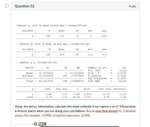  D Question 32 4 pts Labstat i, stat in man ad