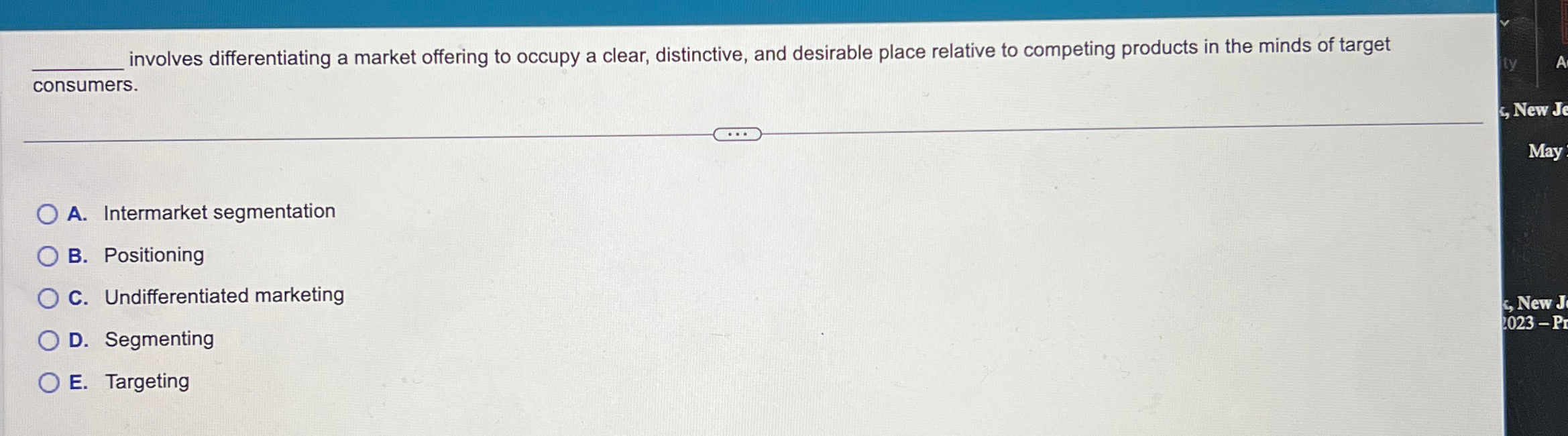  involves differentiating a market offering to occupy a clear, distinctive, and