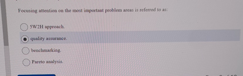  Focusing attention on the most important problem areas is referred to