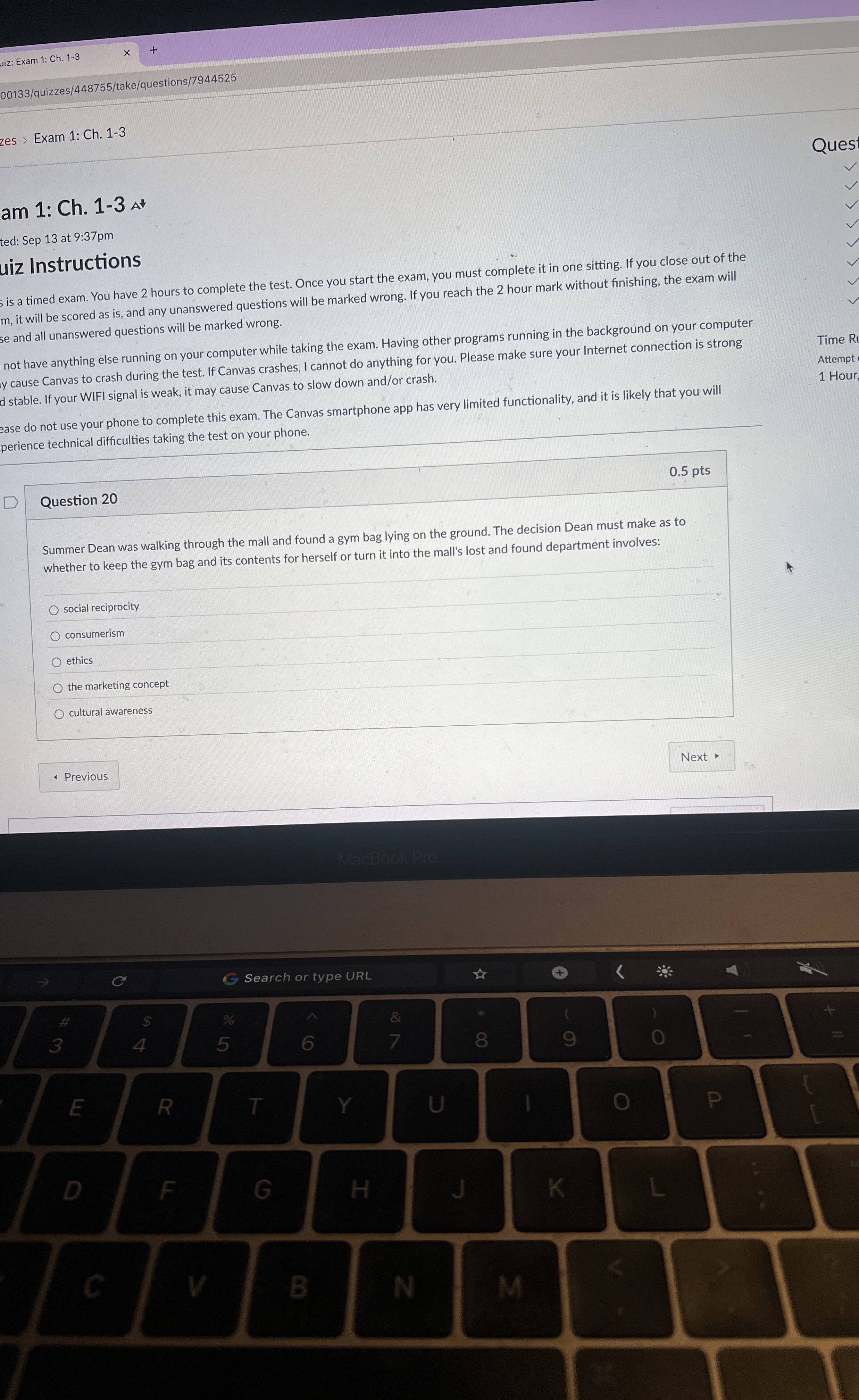  Question 20 Summer Dean was walking through the mall and found