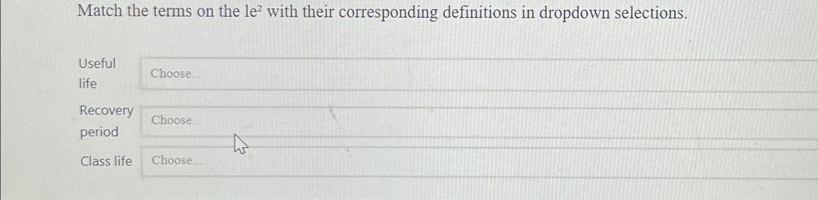  Match the terms on the 1e2 with their corresponding definitions in