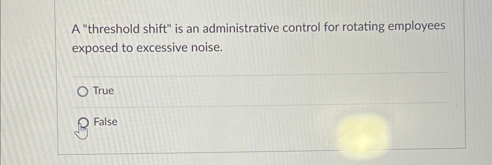  A "threshold shift" is an administrative control for rotating employees exposed