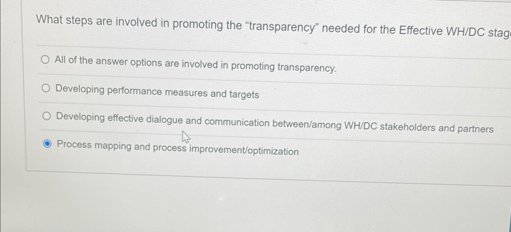  What steps are involved in promoting the "transparency" needed for the