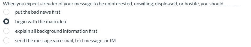  When you expect a reader of your message to be uninterested,