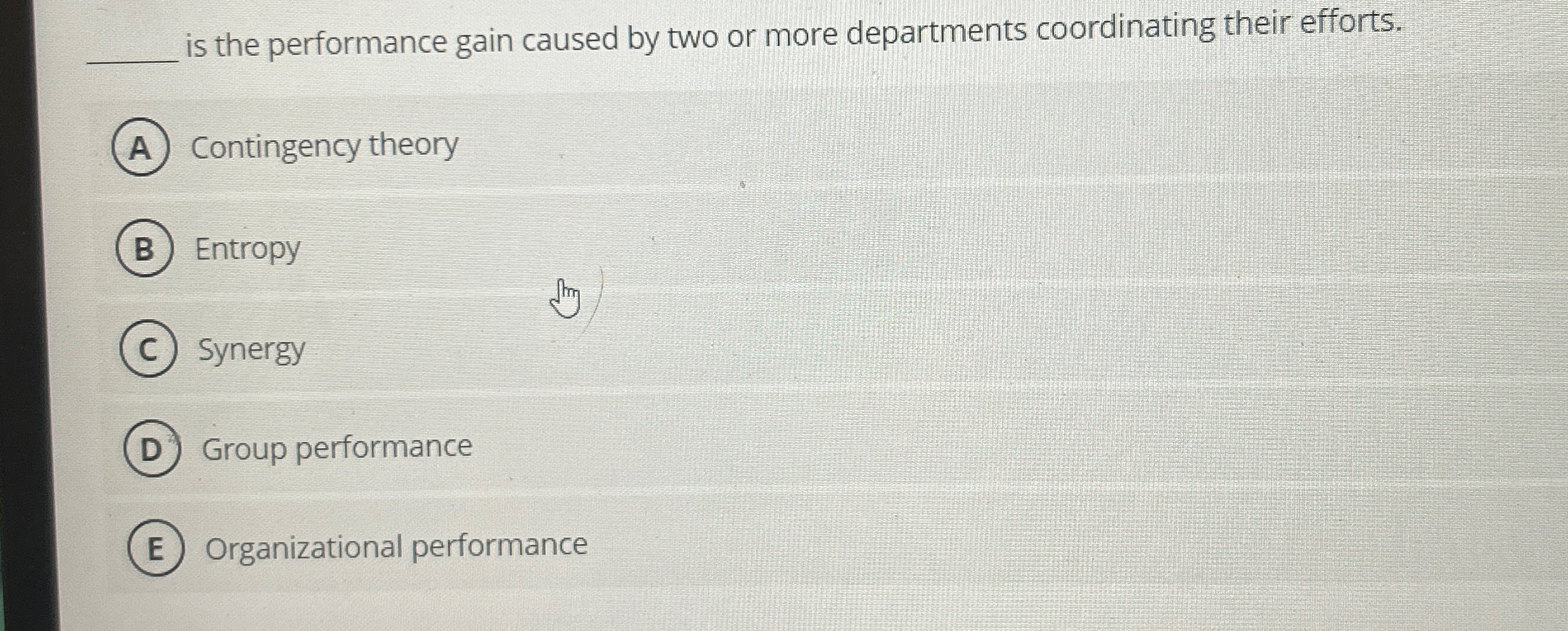 q, is the performance gain caused by two or more departments