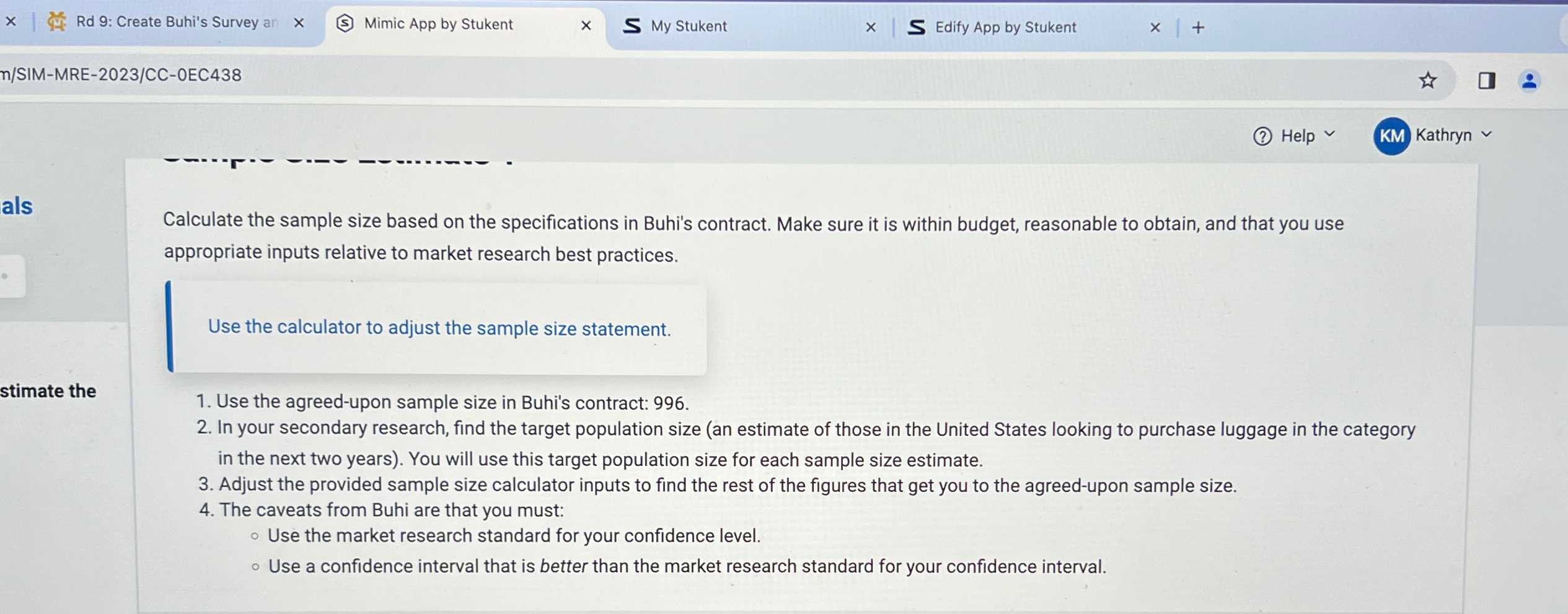  Rd 9: Create Buhi's Survey an x Mimic App by Stukent