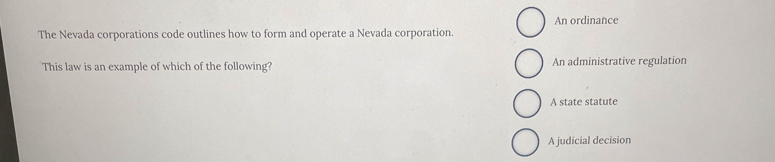  The Nevada corporations code outlines how to form and operate a