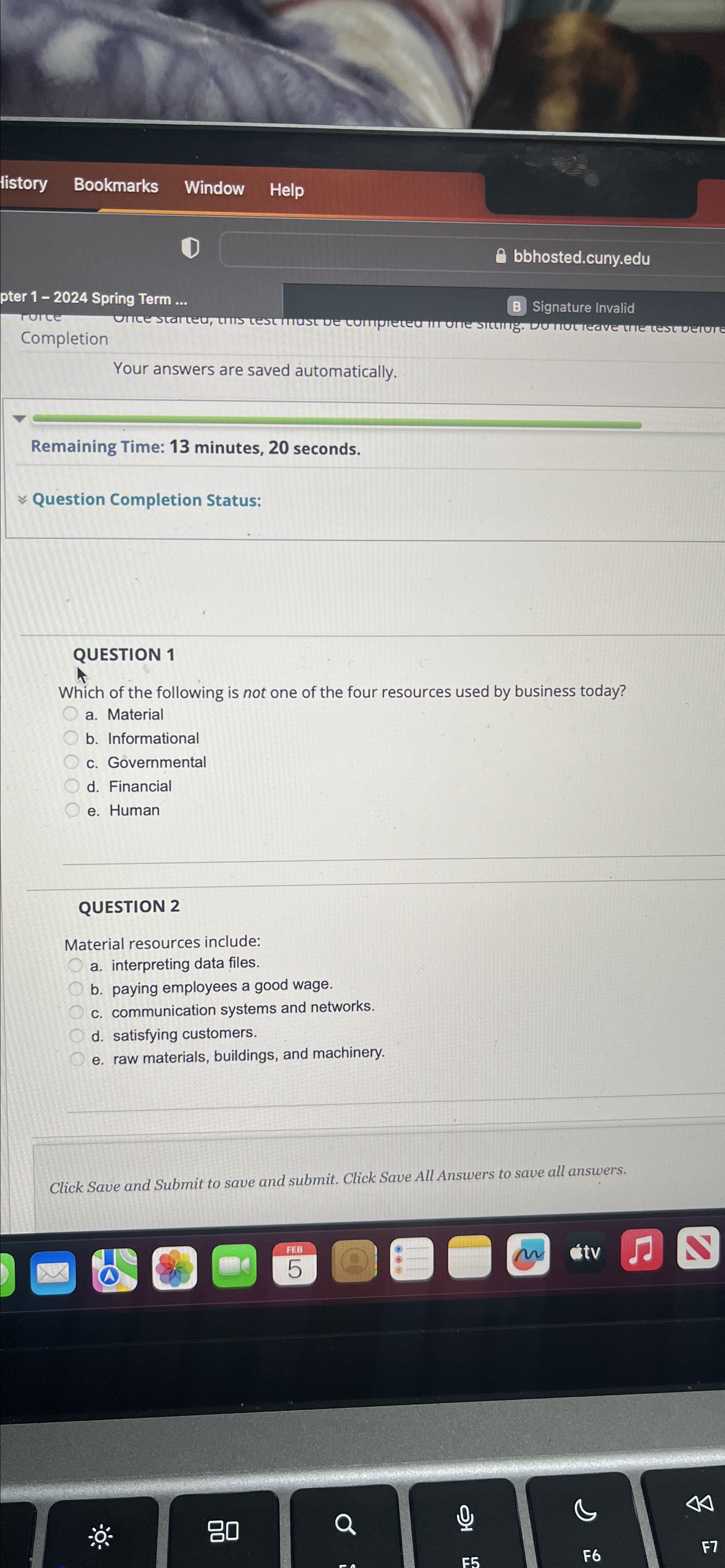  Remaining Time: 13 minutes, 20 seconds. Question Completion Status: QUESTION 1