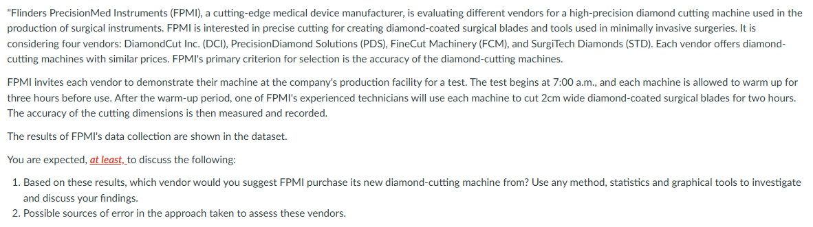  "Flinders PrecisionMed Instruments (FPMI), a cutting-edge medical device manufacturer, is evaluating