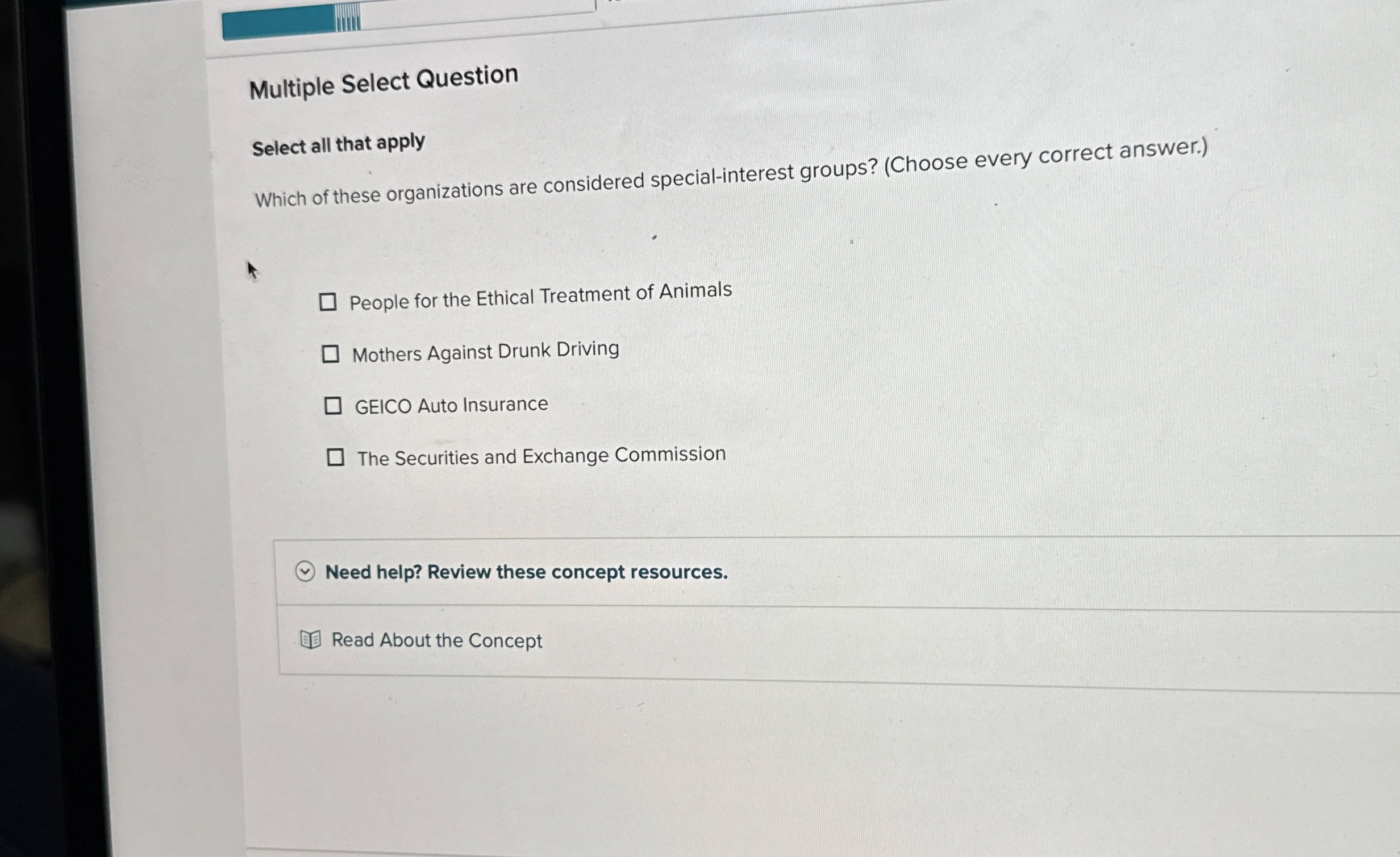  Multiple Select Question Select all that apply Which of these organizations