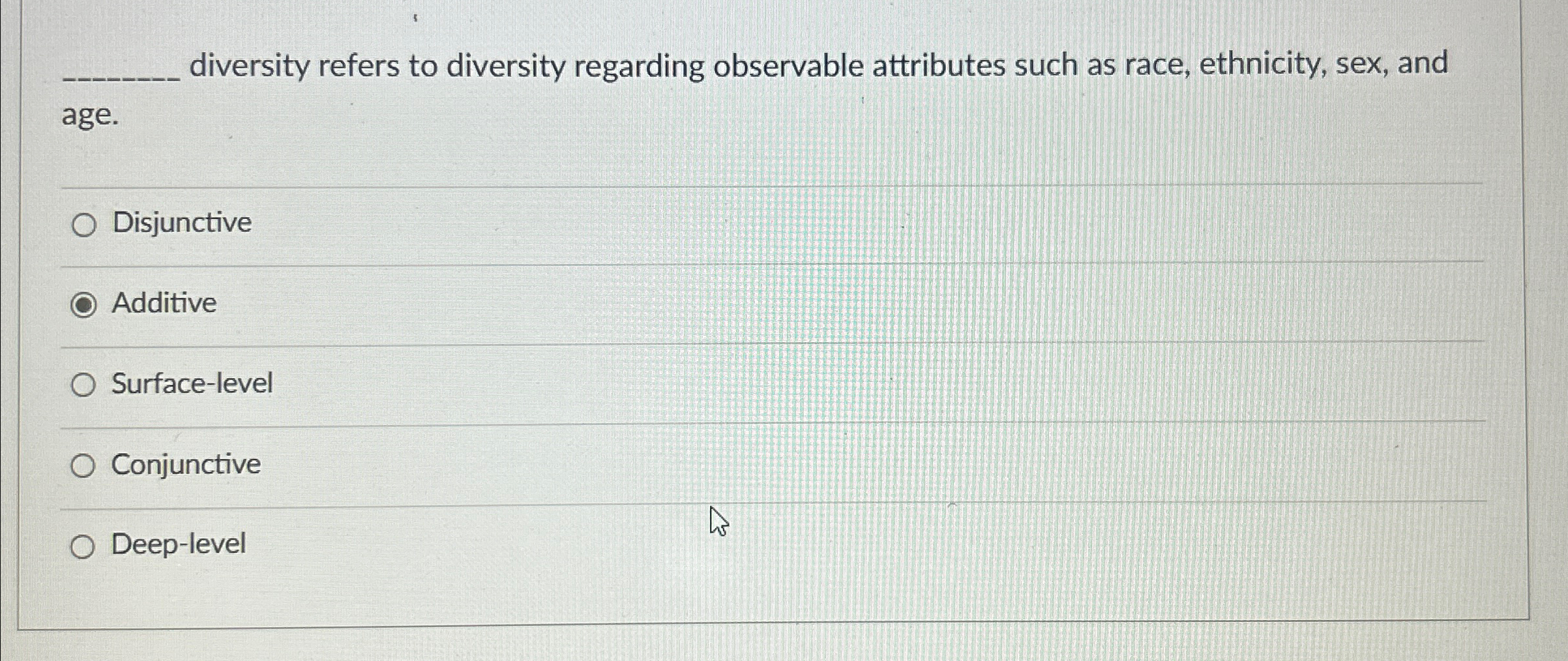 q, diversity refers to diversity regarding observable attributes such as race,