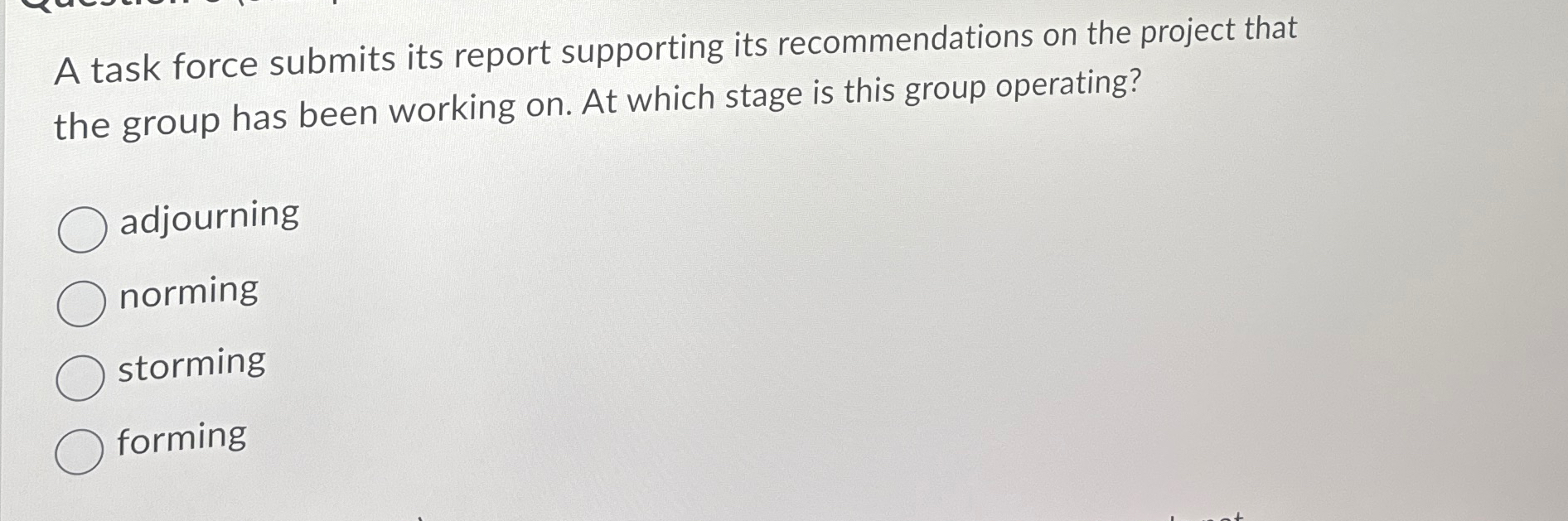  A task force submits its report supporting its recommendations on the