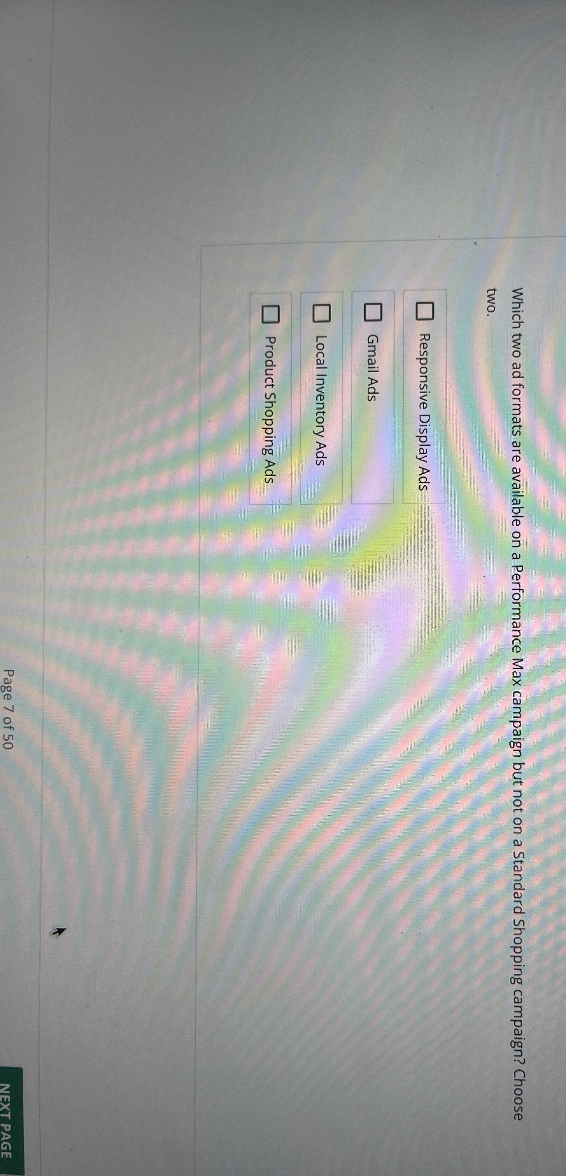  Which two ad formats are available on a Performance Max campaign