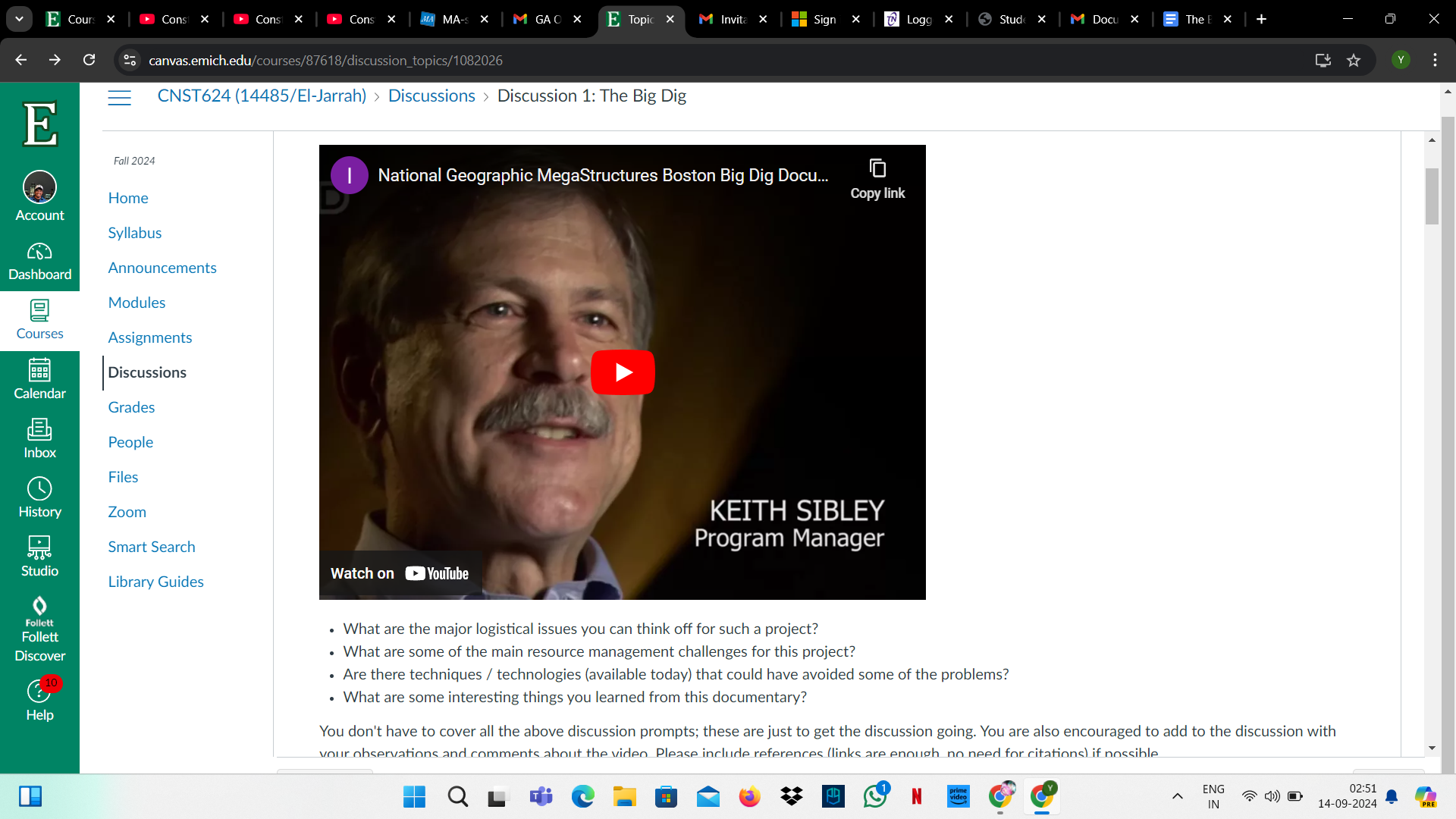  What are the major logistical issues you can think off for