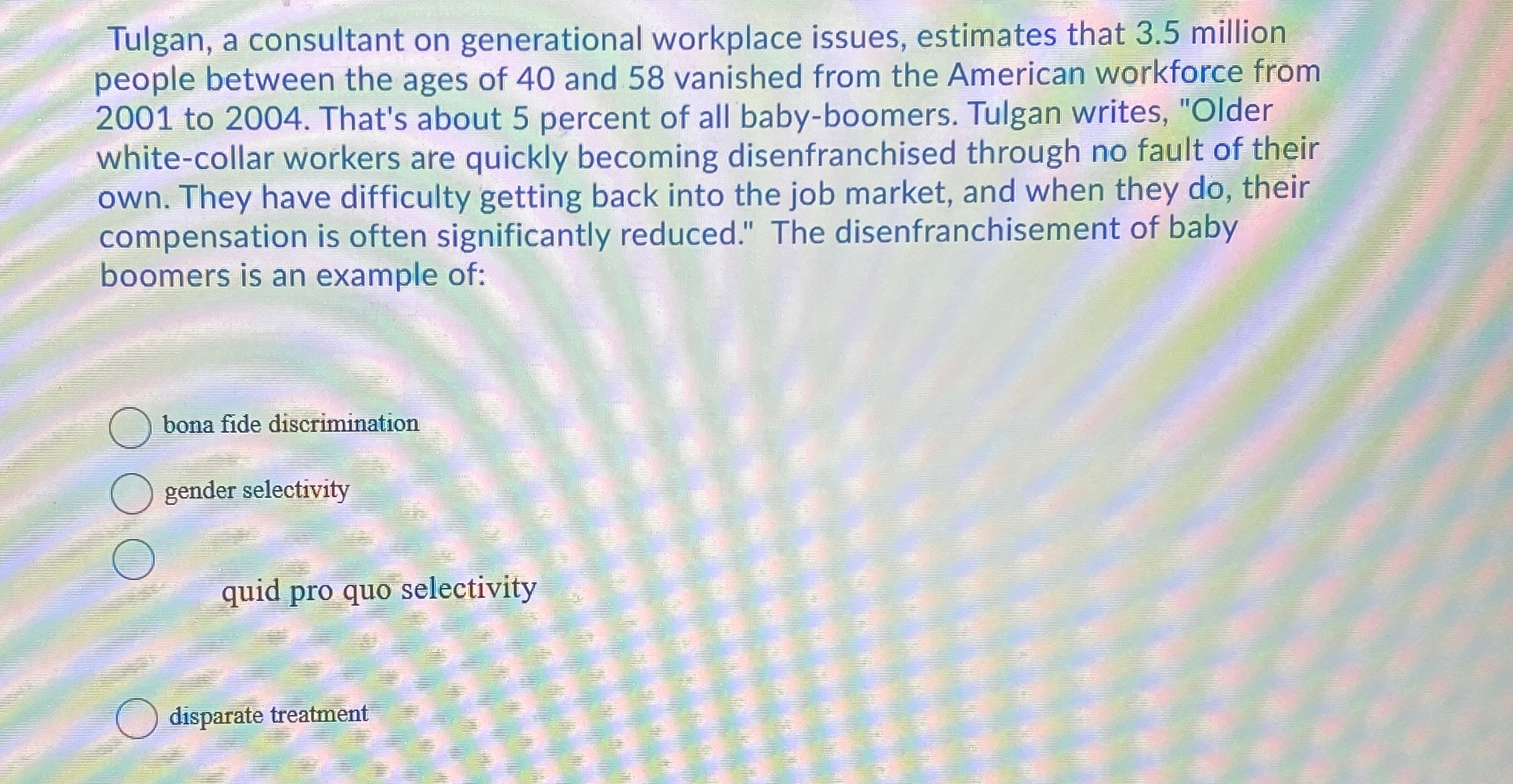  Tulgan, a consultant on generational workplace issues, estimates that 3.5 million