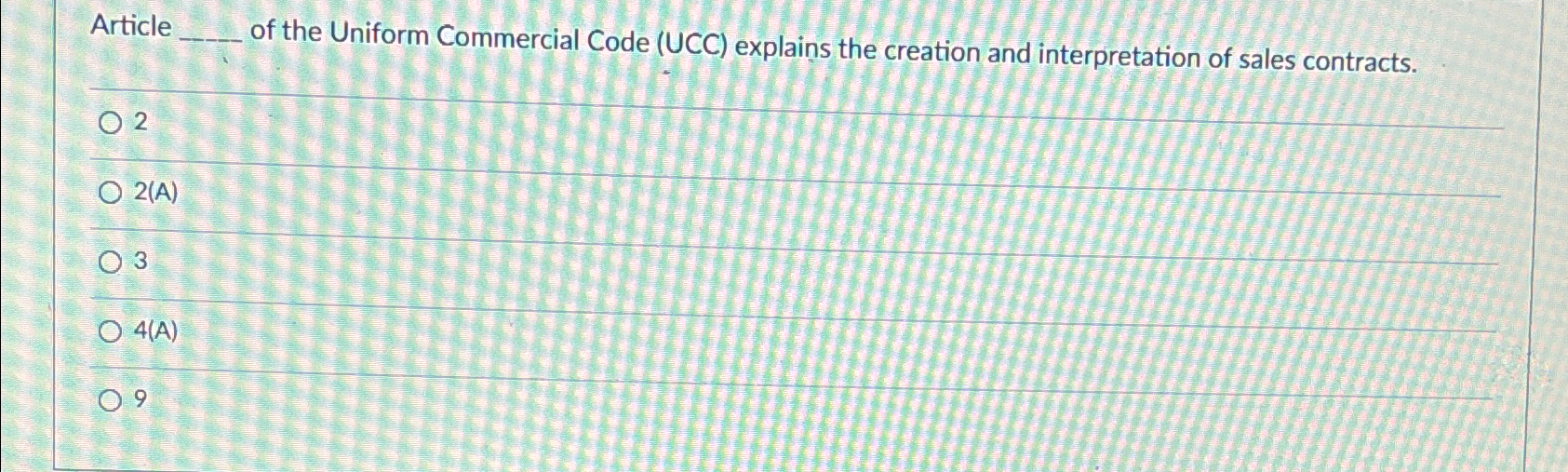  Article of the Uniform Commercial Code (UCC) explains the creation and