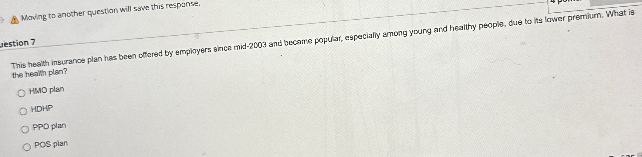  Moving to another question will save this response. uestion 7 This