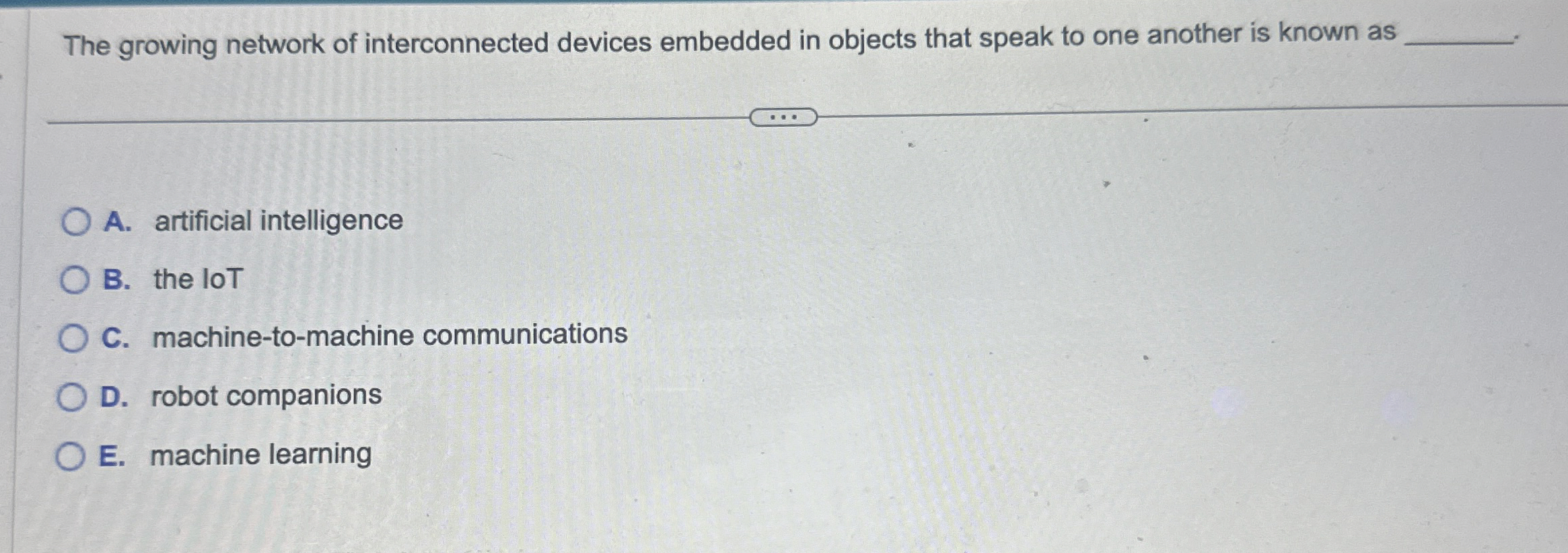  The growing network of interconnected devices embedded in objects that speak