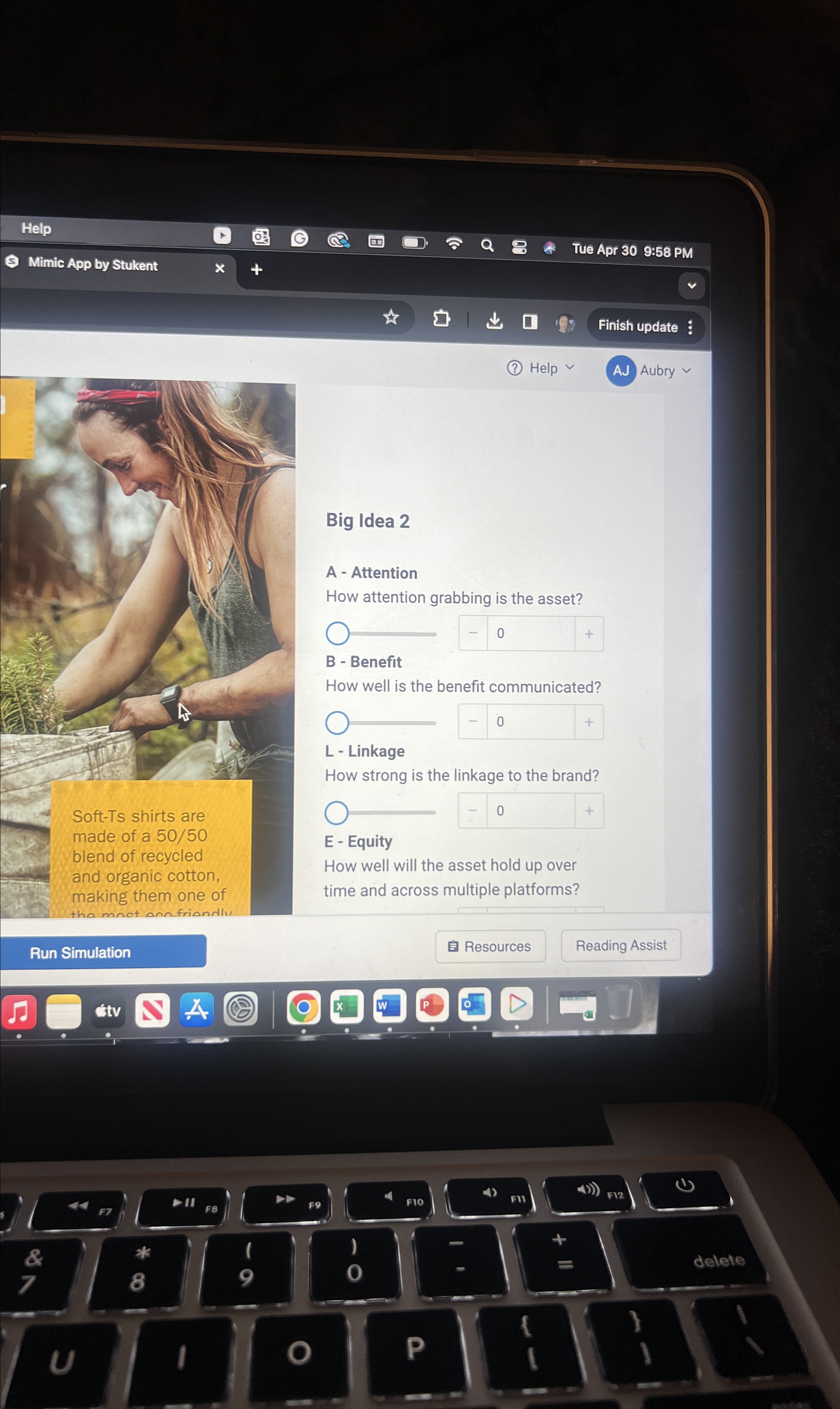  Help Tue Apr 309:58 PM Mimic App by Stukent Finish update