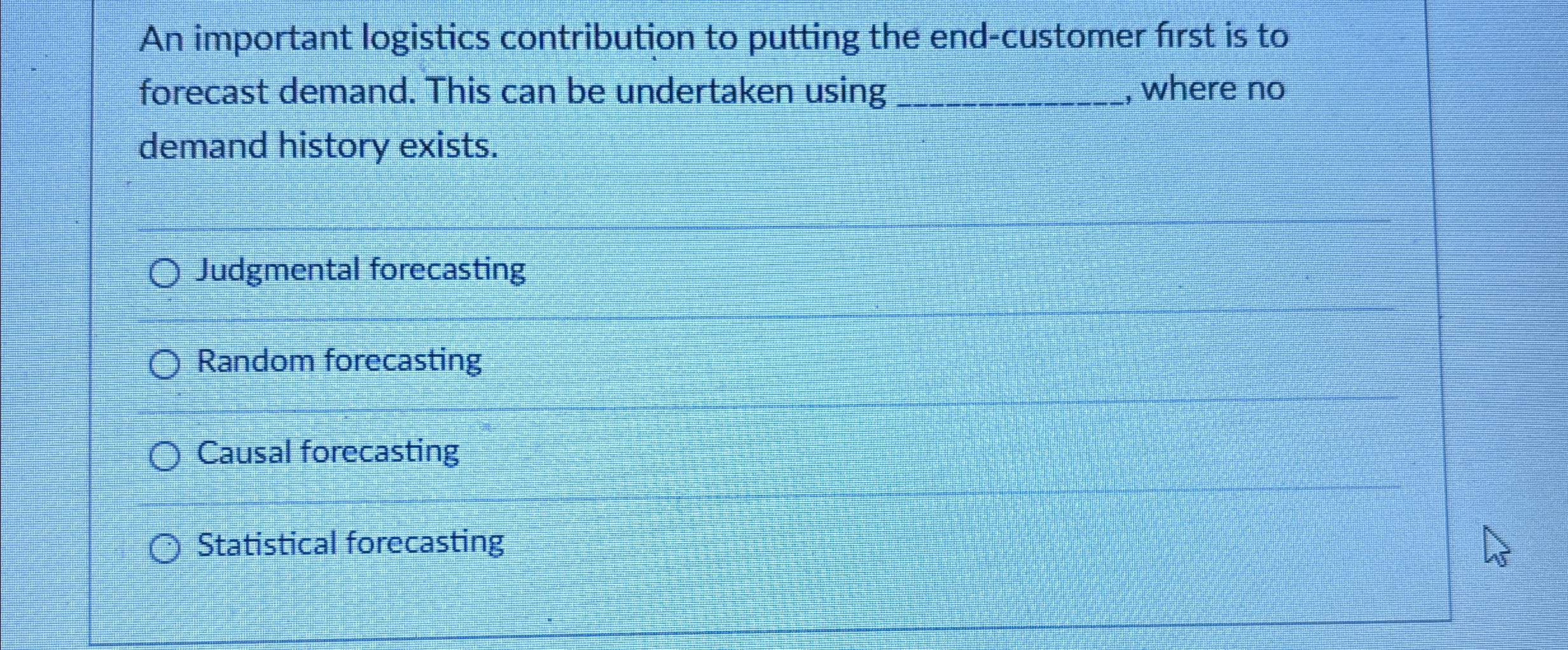  An important logistics contribution to putting the end-customer first is to