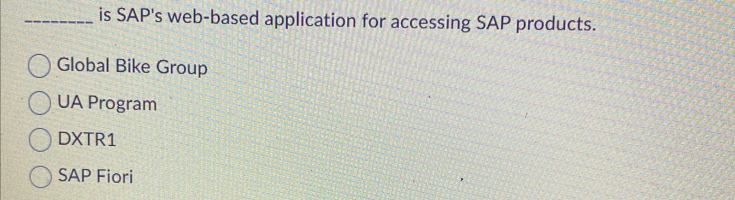  is SAP's web-based application for accessing SAP products. Global Bike Group