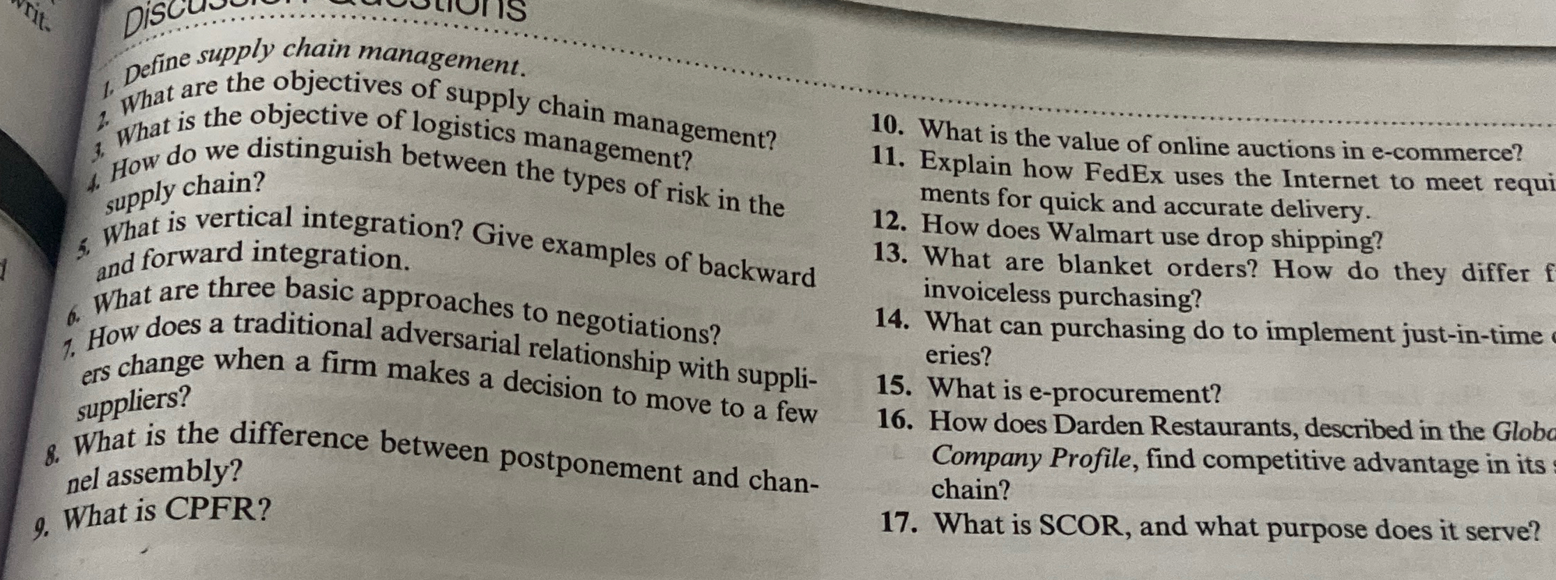  Define supply chain management. %. What are the objectives of supply