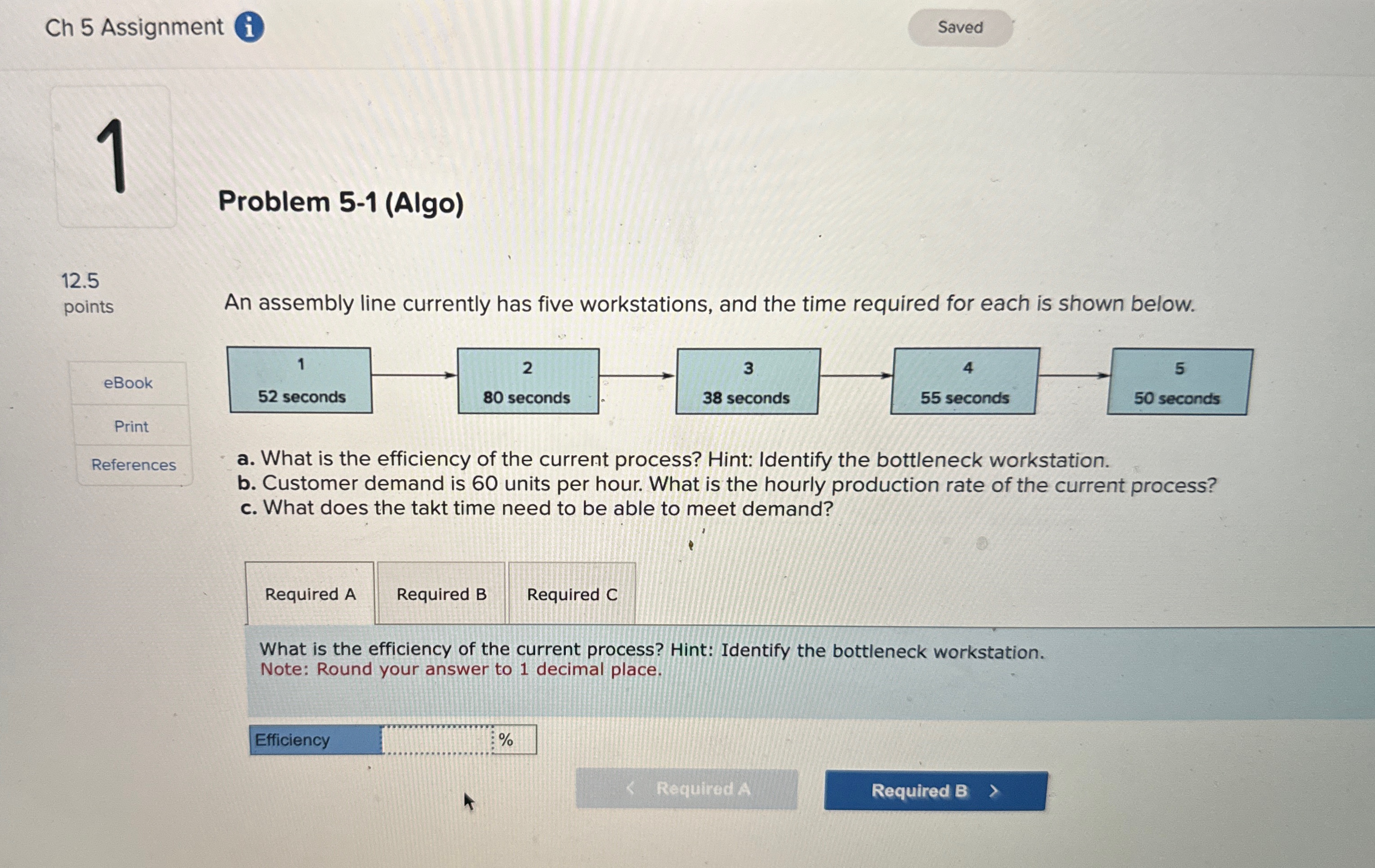  Ch 5 Assignment i 1 12.5 points eBook Print References References