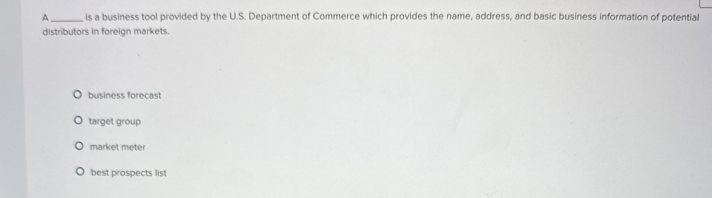  A is a business tool provided by the U.S. Department of