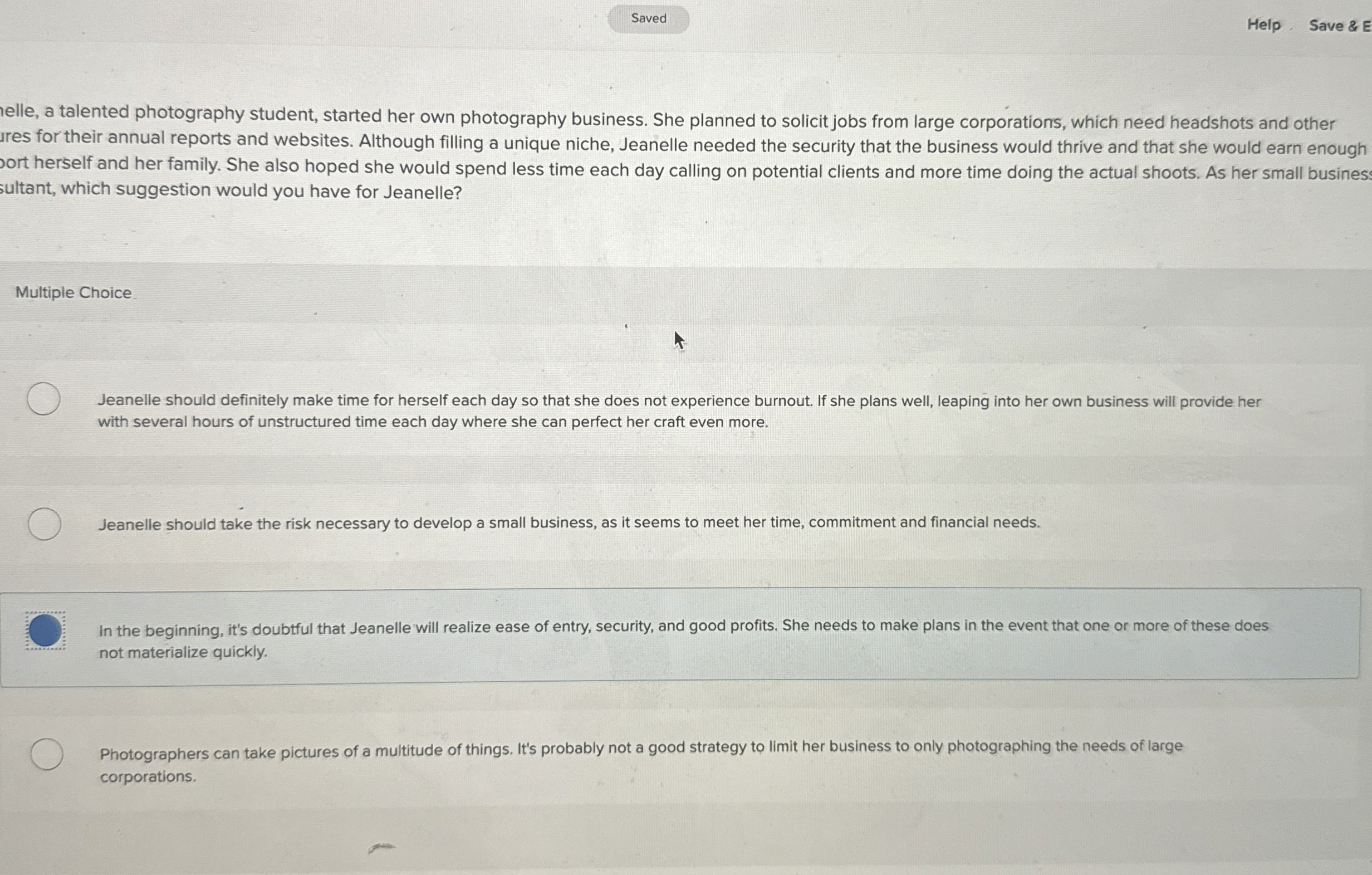  Help Save & E nelle, a talented photography student, started her