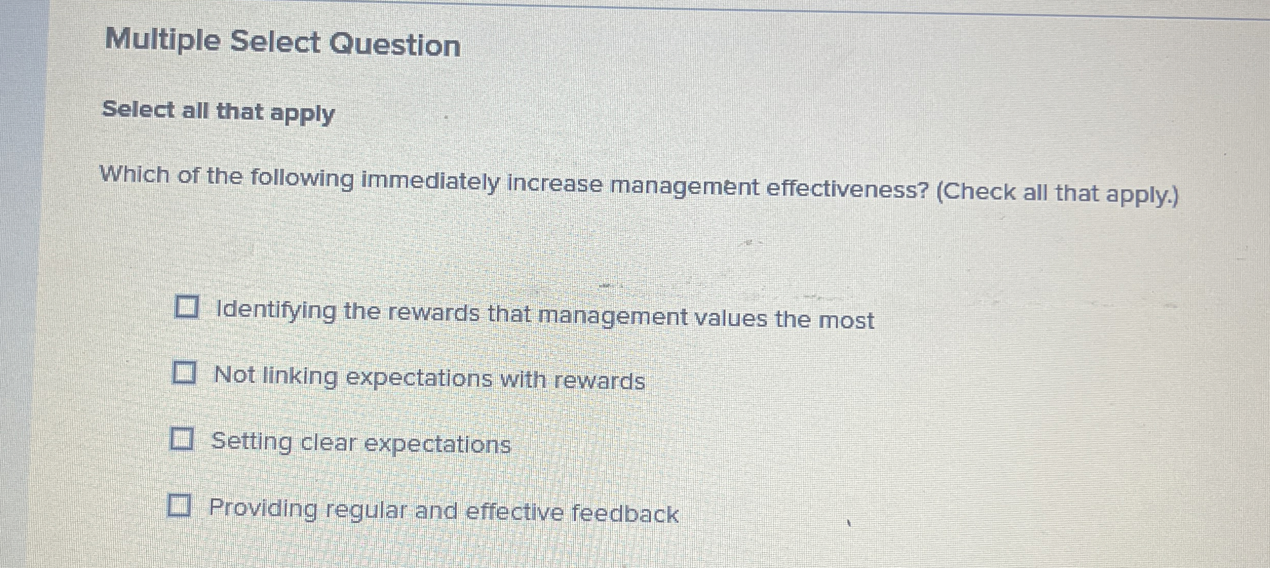  Multiple Select Question Select all that apply Which of the following