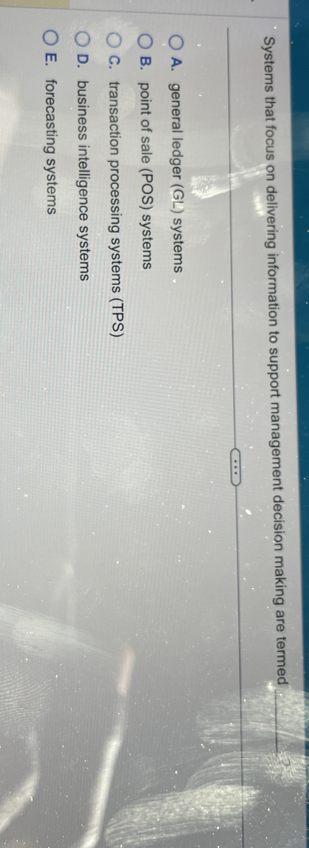  Systems that focus on delivering information to support management decision making