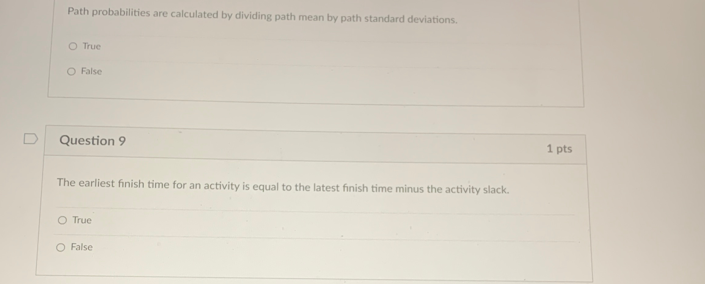  Path probabilities are calculated by dividing path mean by path standard