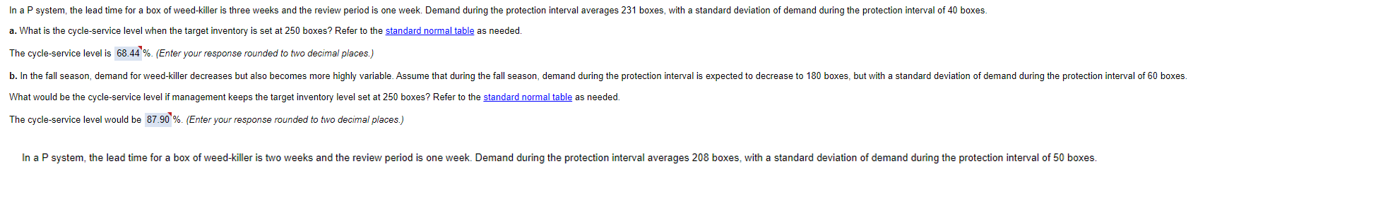  In a P system, the lead time for a box of