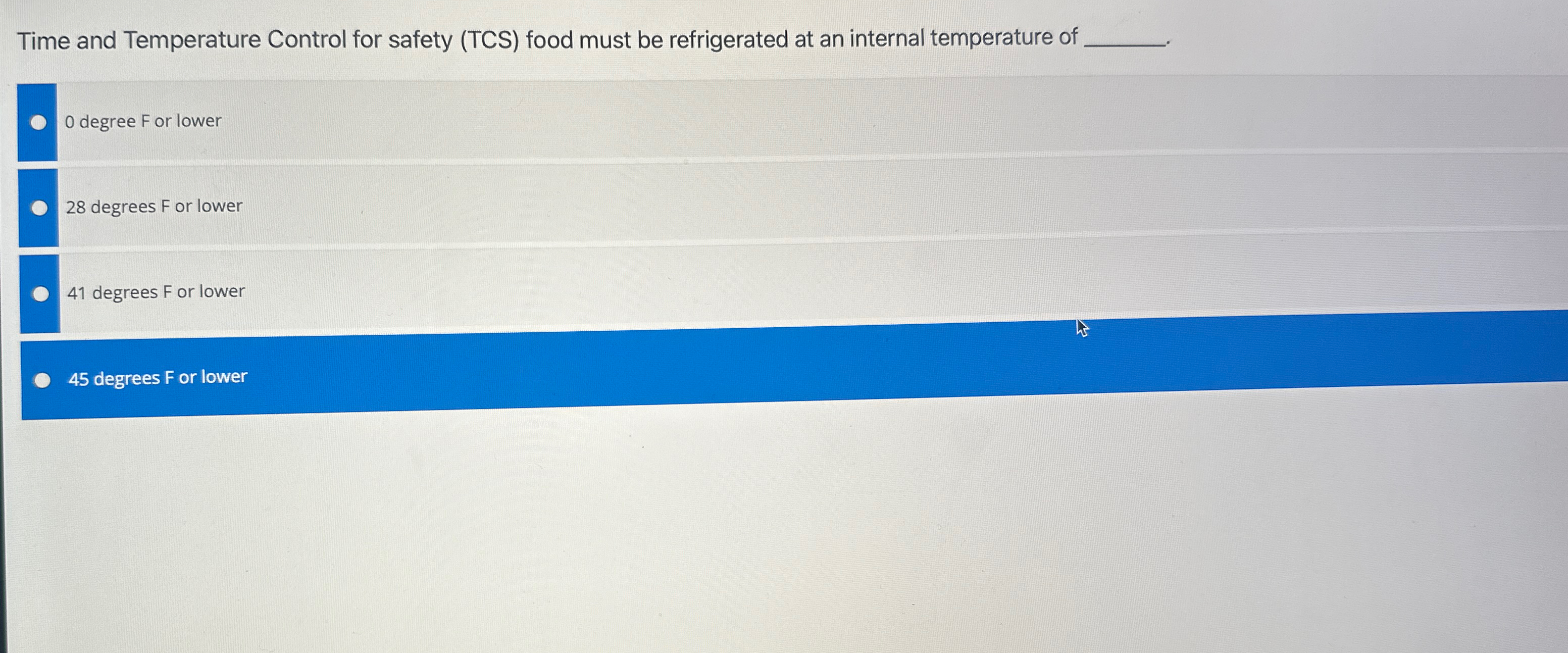  Time and Temperature Control for safety (TCS) food must be refrigerated