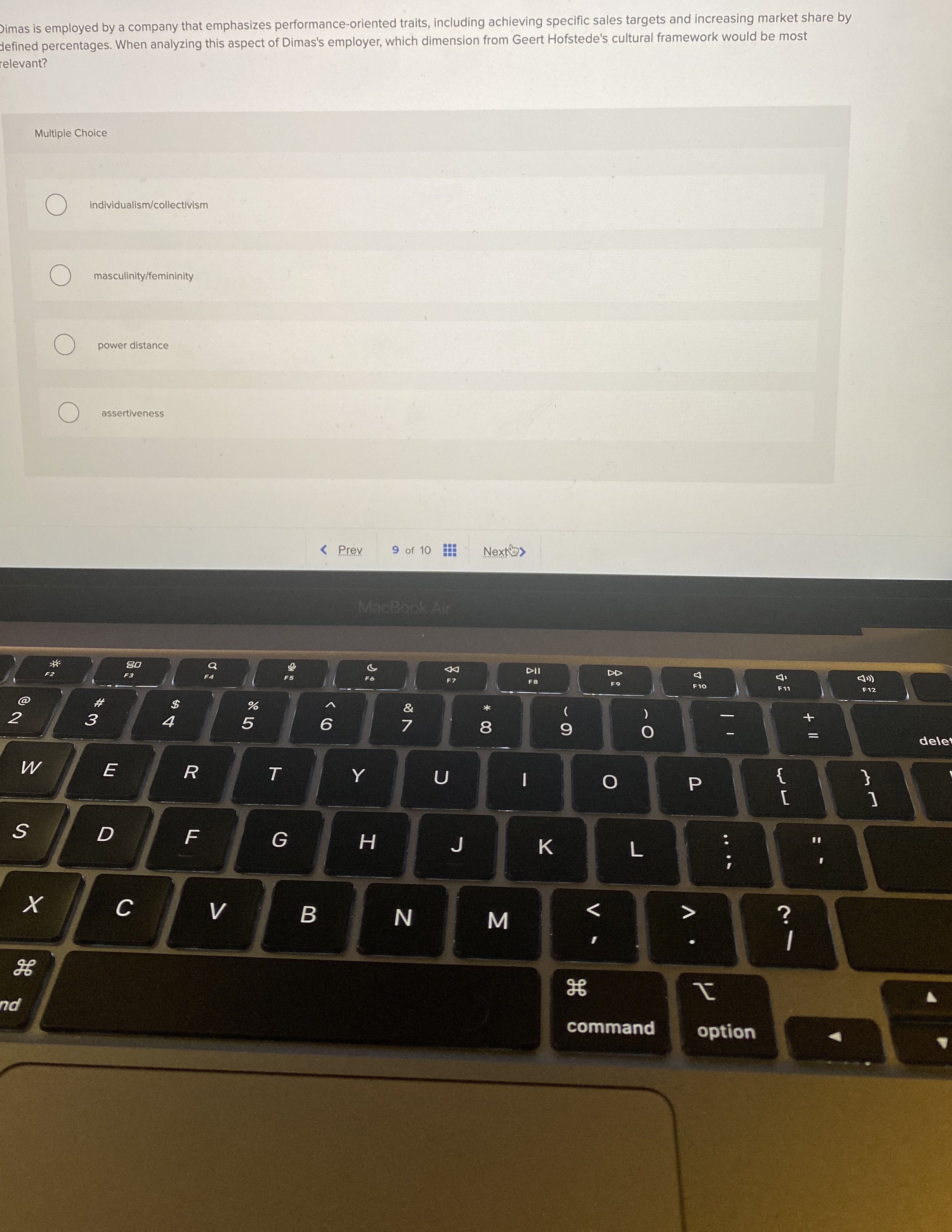  Jimas is employed by a company that emphasizes performance-oriented traits, including