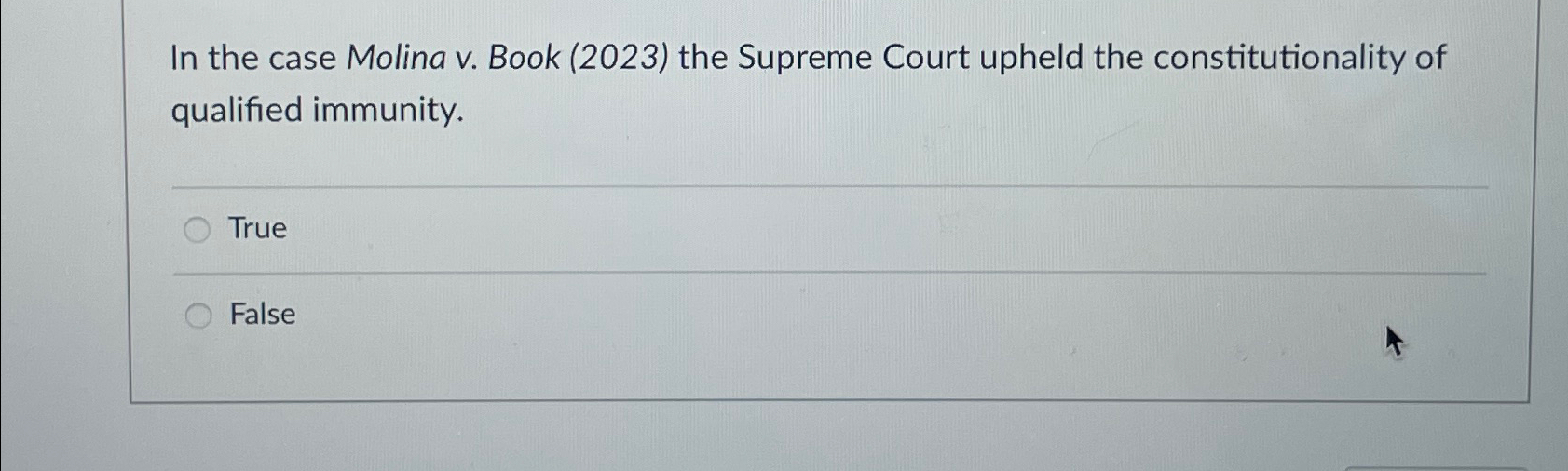  In the case Molina v. Book (2023) the Supreme Court upheld