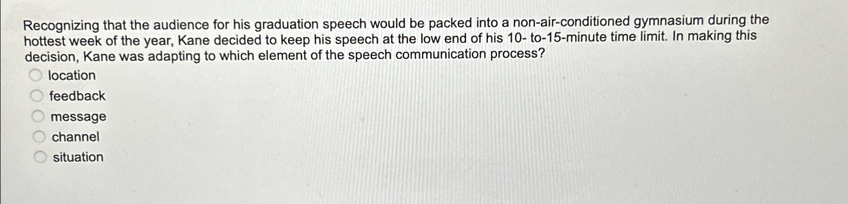  Recognizing that the audience for his graduation speech would be packed