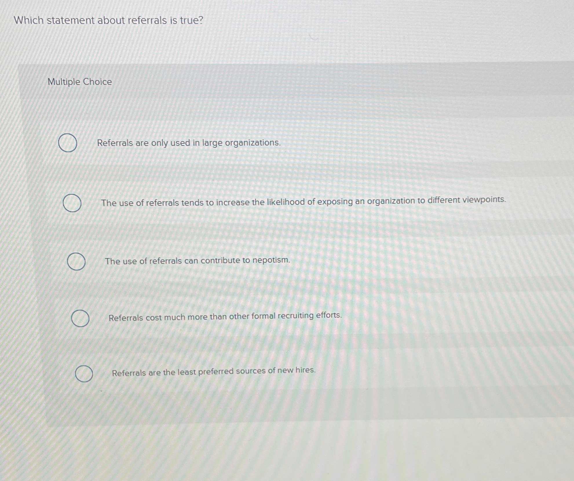  Which statement about referrals is true? Multiple Choice Referrals are only