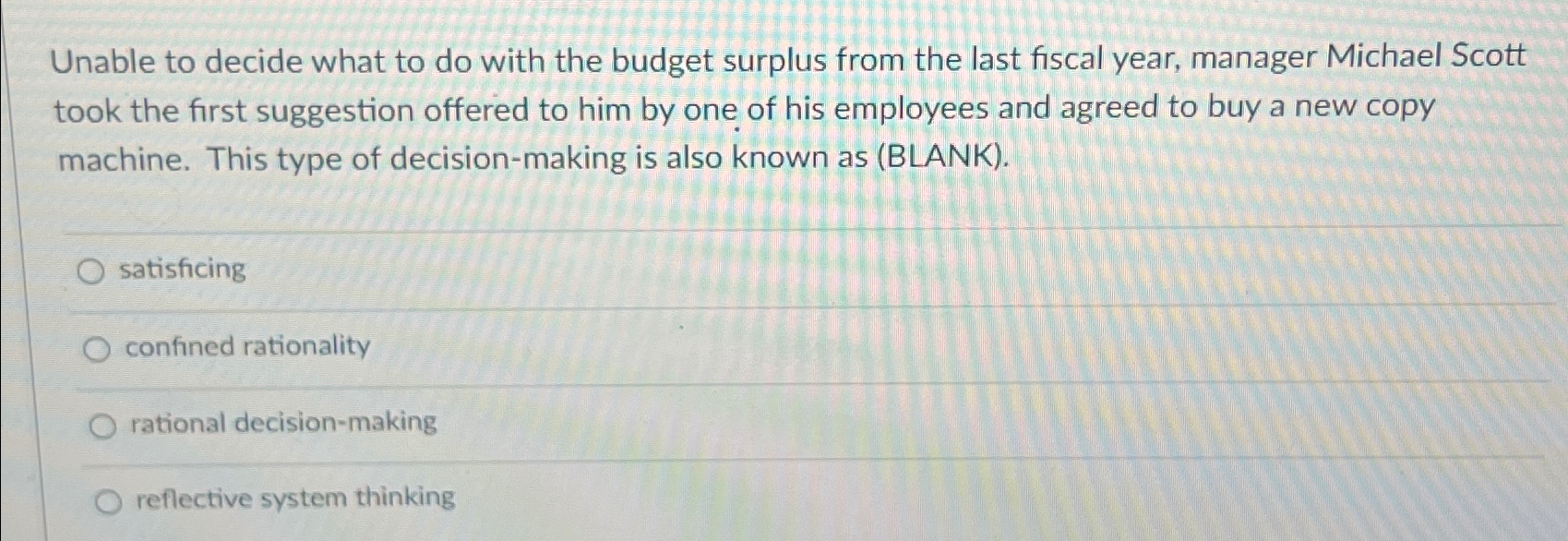  Unable to decide what to do with the budget surplus from