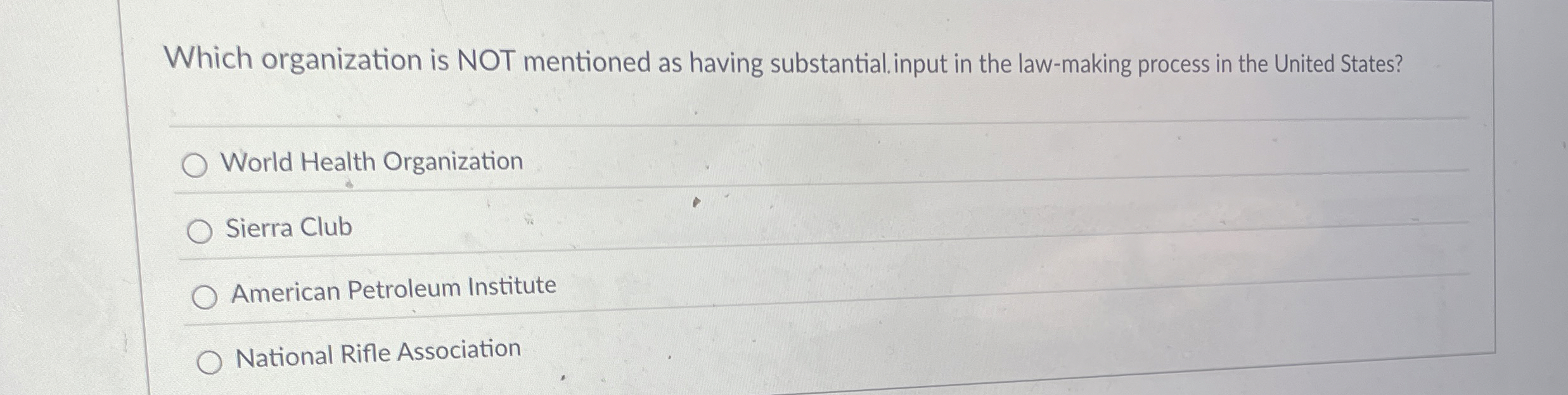  Which organization is NOT mentioned as having substantial. input in the