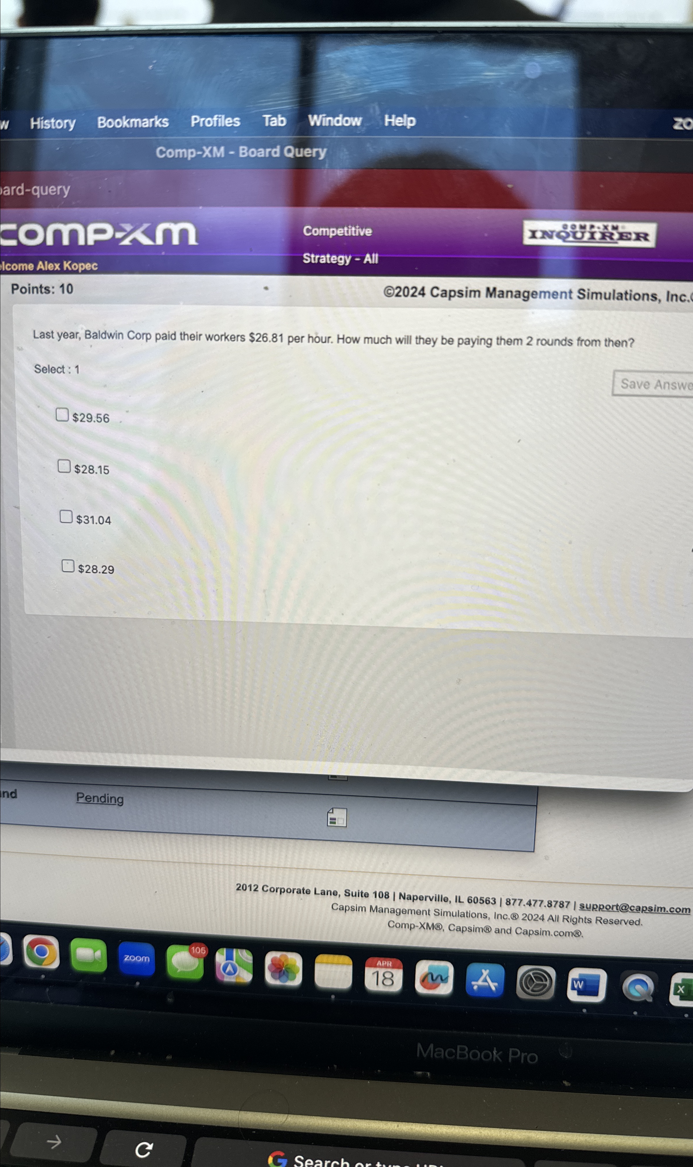  History Bookmarks Profiles Tab Window Help Comp-XM - Board Query ard-query