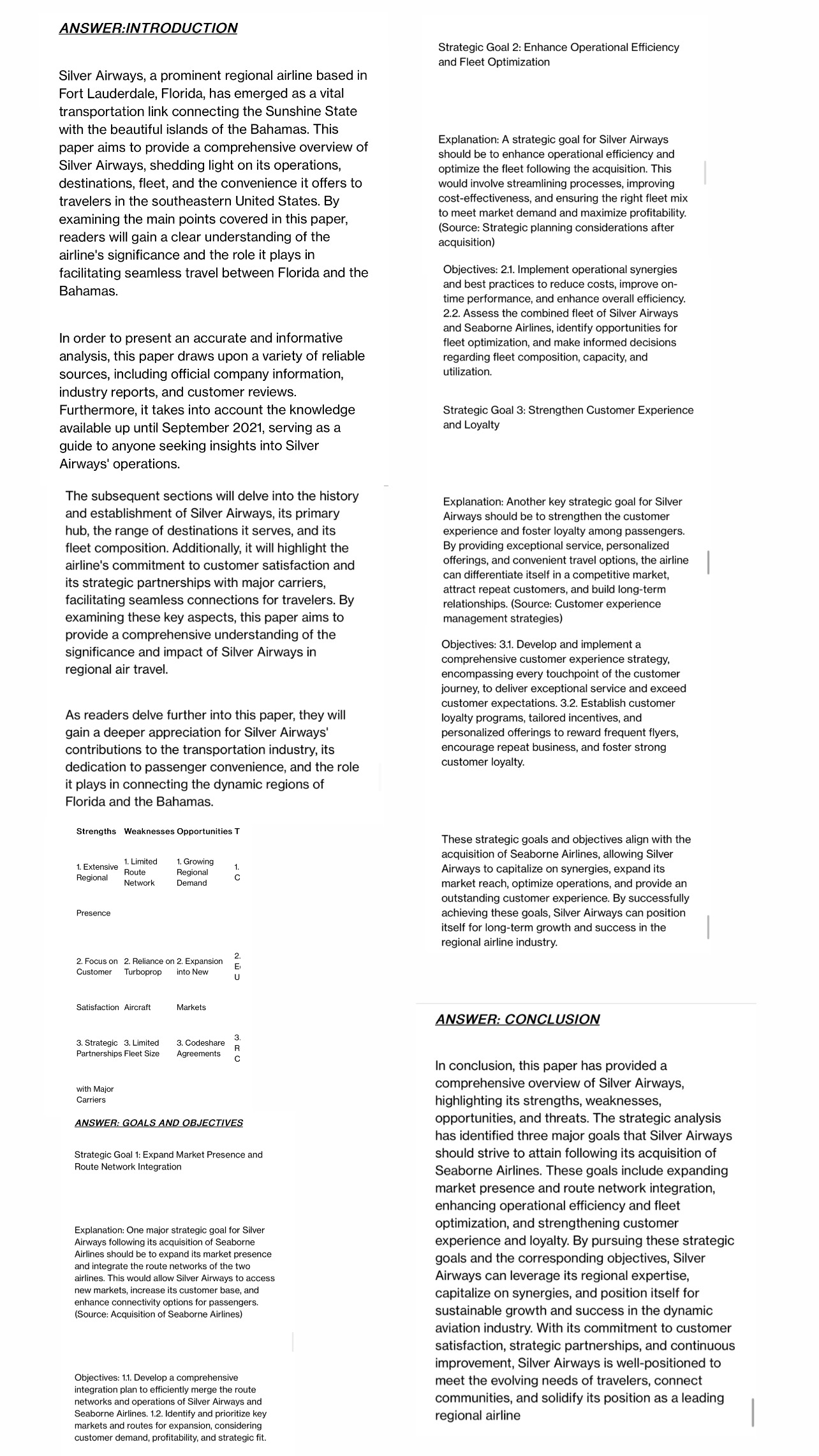 I have an assignment which is called planning and the SWOT Analysis