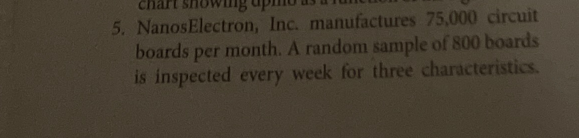  During a recent week for defects were found for one characteristic