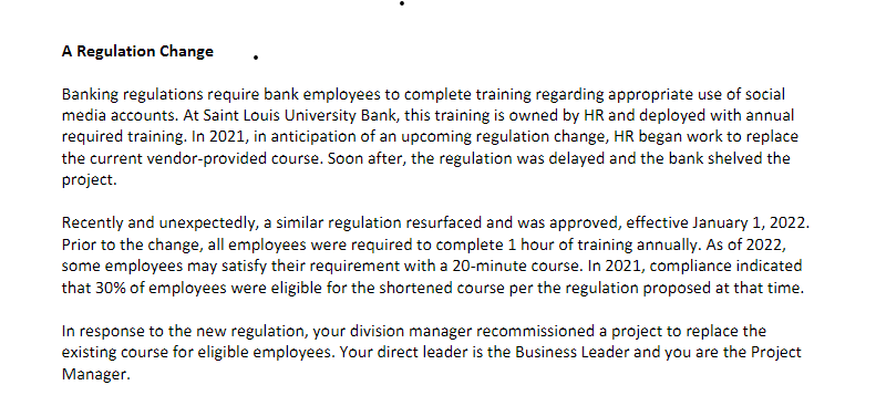  Three recommendations and next steps for the attached case scenario A