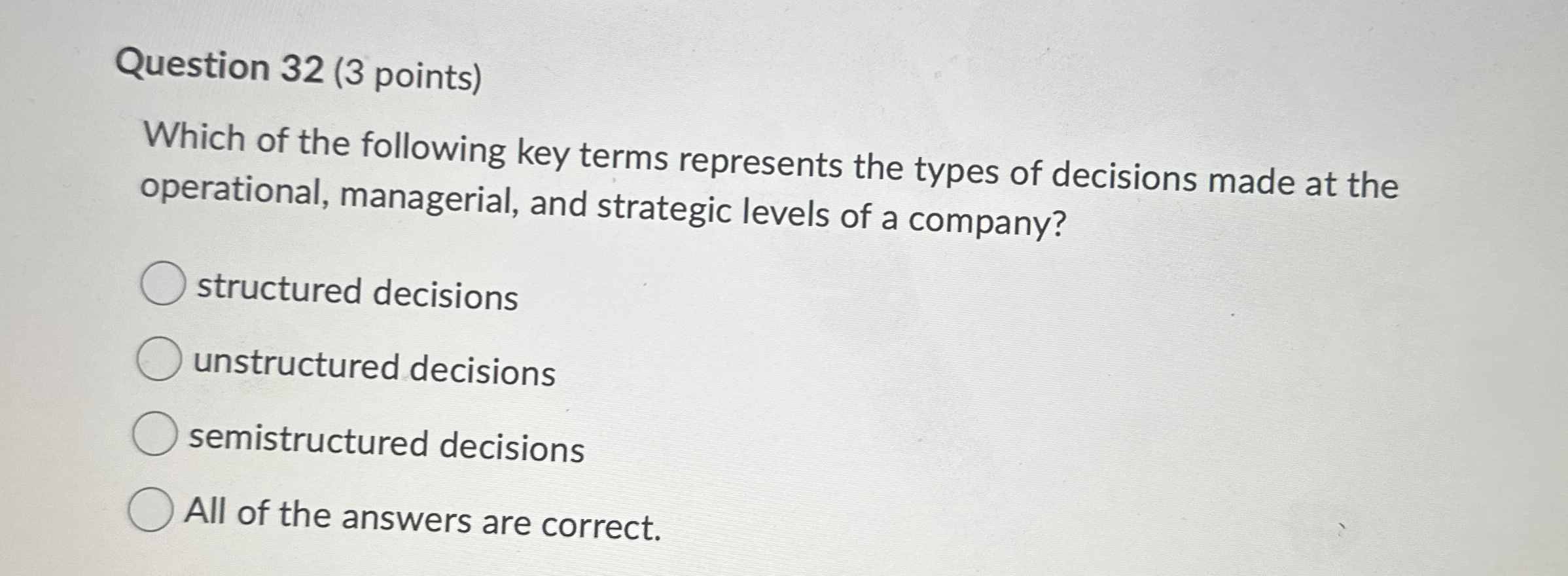  Question 32(3 points) Which of the following key terms represents the